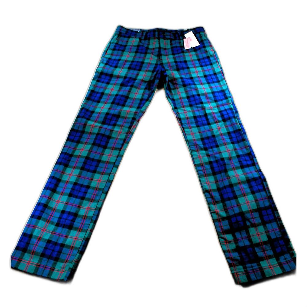 Vineyard Vines NWT Men's BlackWatch Breaker Pant 32x34 Charleston Green (Plaid)